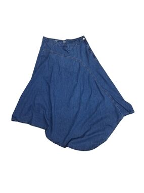 Women's Denim A-Line Midi Skirt - Blue